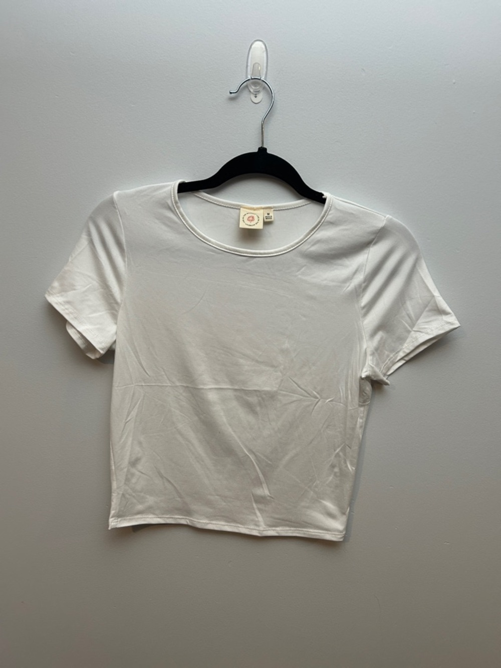 Women's White Crewneck Short Sleeve Tee